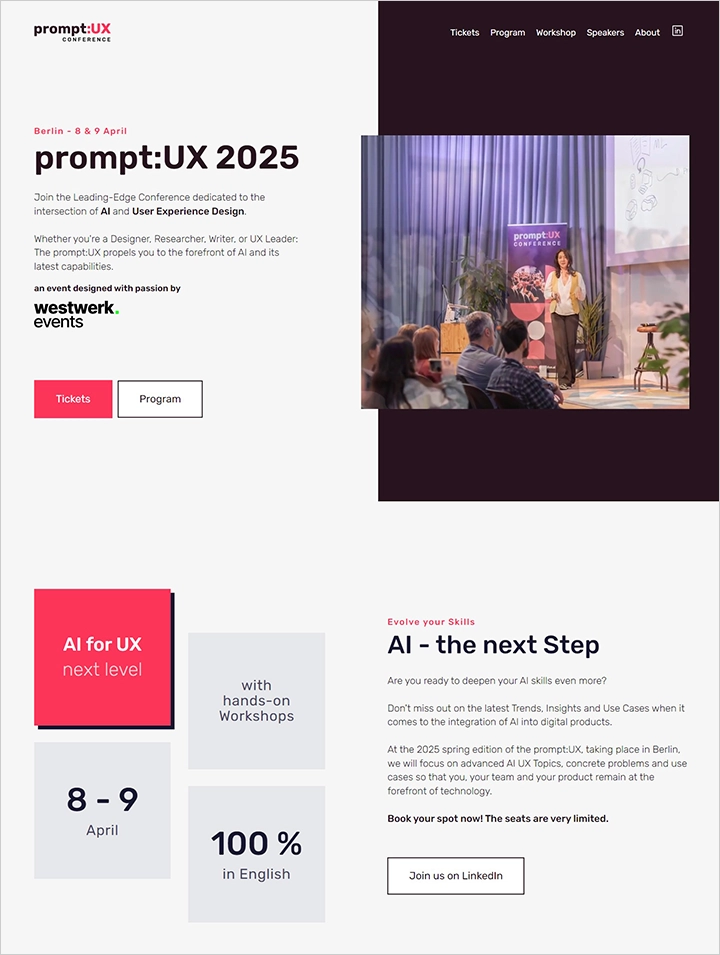 prompt:UX 2025 - AI와 UX 디자인을 위한 4월 IT 컨퍼런스
