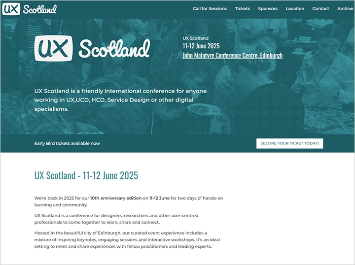 UX Scotland 2025 - UX, UCD, HCD 실무자들과 함께(6월 IT 컨퍼런스)
