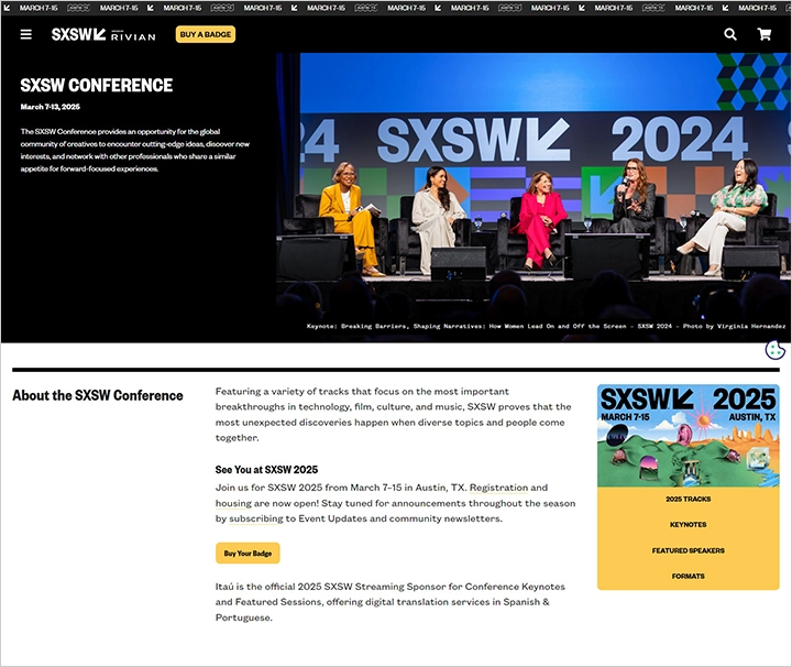 SXSW 2025 - Conference & Festival 창의성과 기술 혁신의 융합