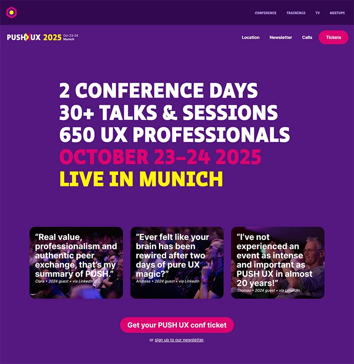 PUSH UX 2025 - UX & Product 디자인을 위한 10월 IT 컨퍼런스