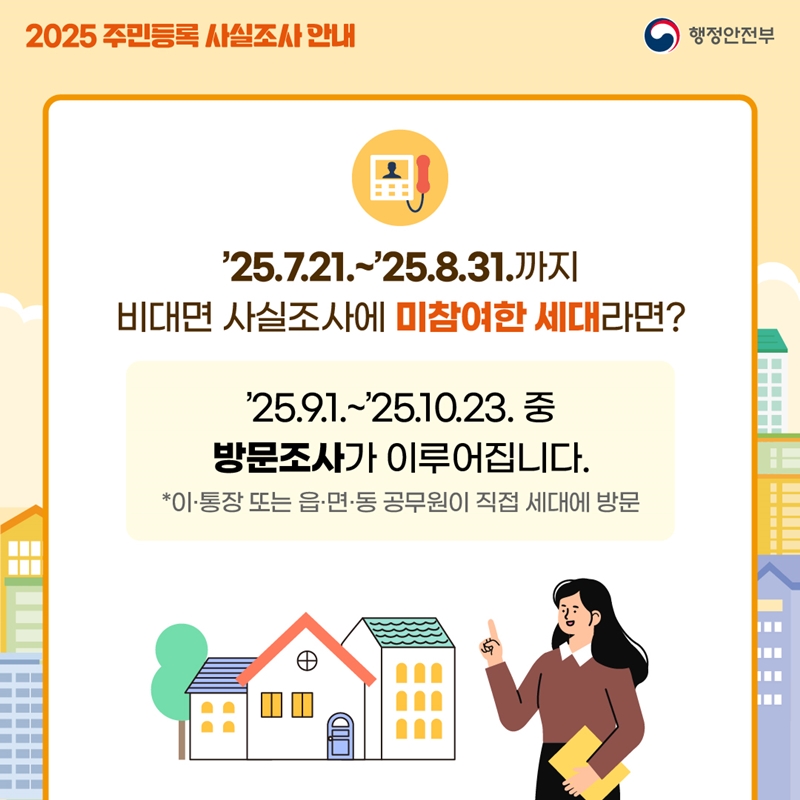 2025 주민등록 사실조사 참여 방법, 정부24 앱 비대면 조사, 방문, 과태료 총정리
